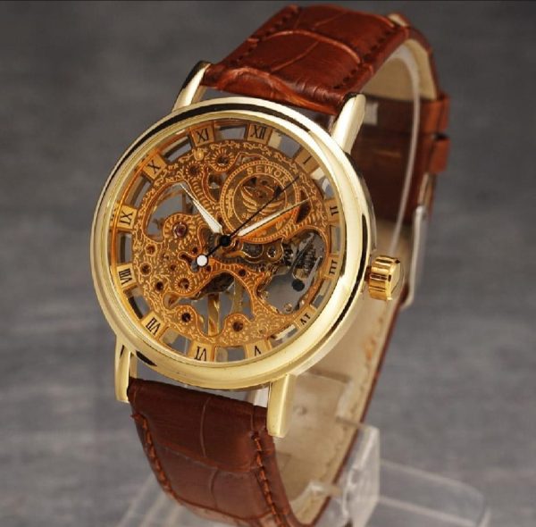 Skeleton Watch Leather Strap